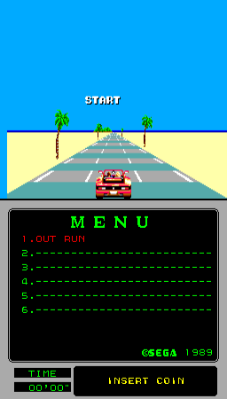 OutRun (Mega-Tech, SMS based) Title Screen